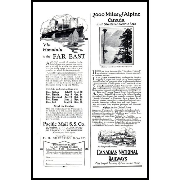 1924 Canadian National Railways CN Rail Vintage Print Ad Jasper Park Lodge Art - Picture 2 of 2